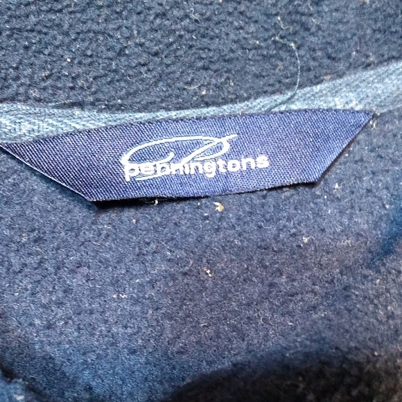 Retro Penningtons Navy Blue Shacket, Size 5X, Zipper Closure, Flower Emb… - Picture 4 of 13
